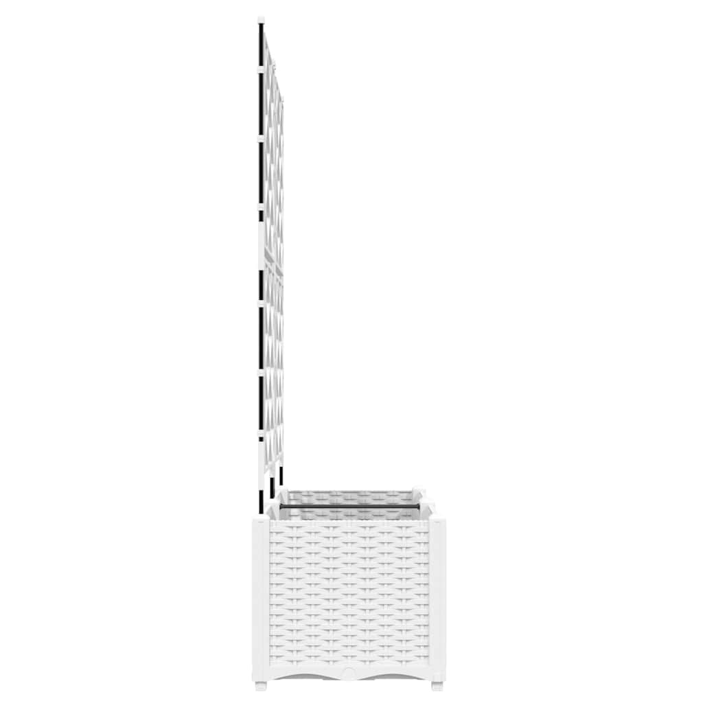 Garden Planter with Trellis 2 pcs White 80 x 40 x 143 cm PP