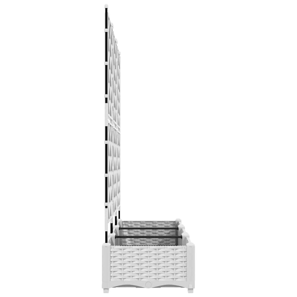 Garden Planter with Trellis 3 pcs White 120 x 40 x 125.5 cm PP