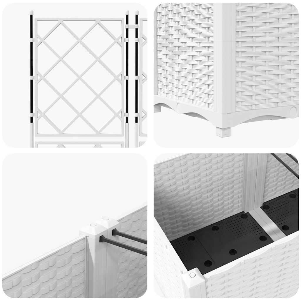 Garden Planter with Trellis 5 pcs White 120 x 120 x 143 cm PP
