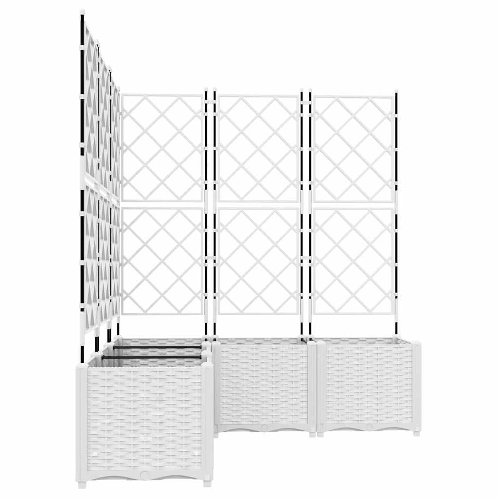 Garden Planter with Trellis 5 pcs White 120 x 120 x 143 cm PP