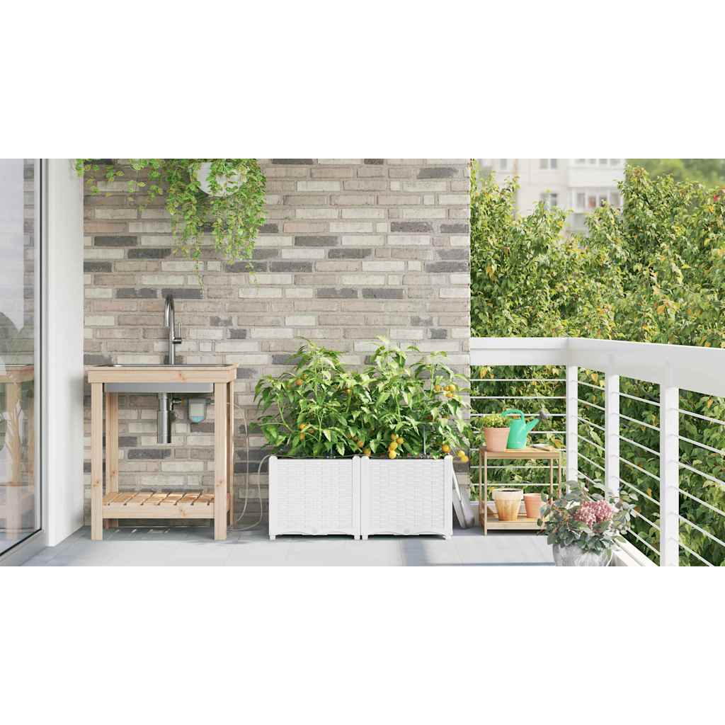 Garden White 80 x 40 x 37.5 cm Steel