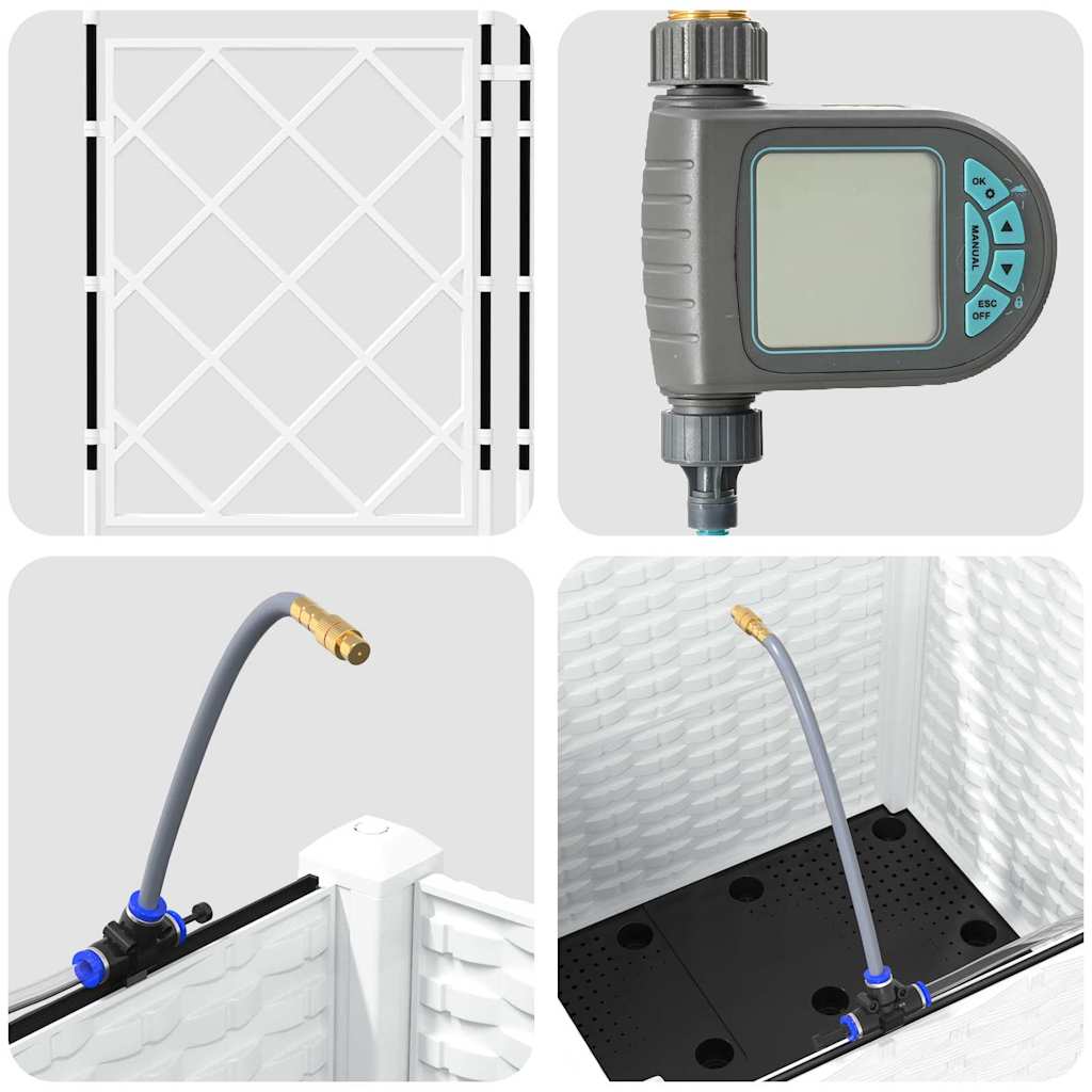 Garden White 40 x 40 x 142 cm Steel