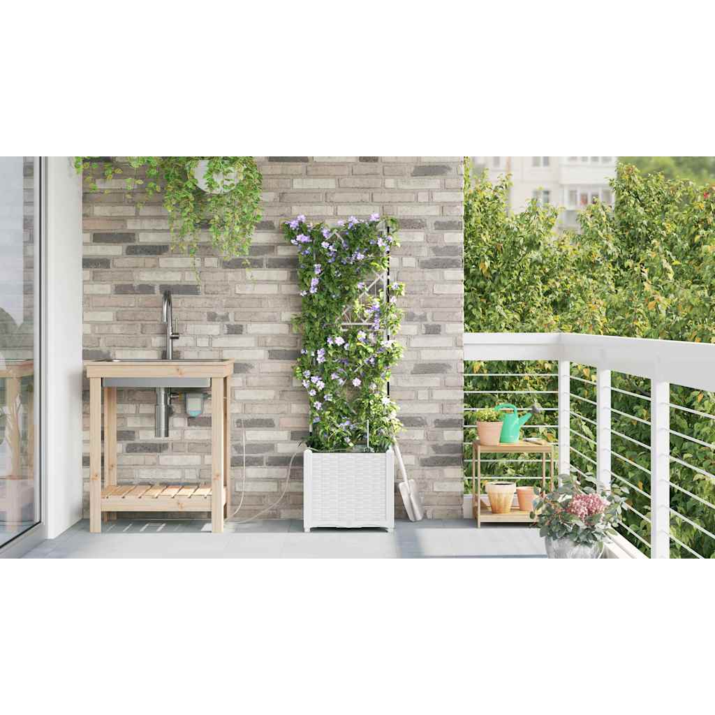 Garden White 40 x 40 x 142 cm Steel
