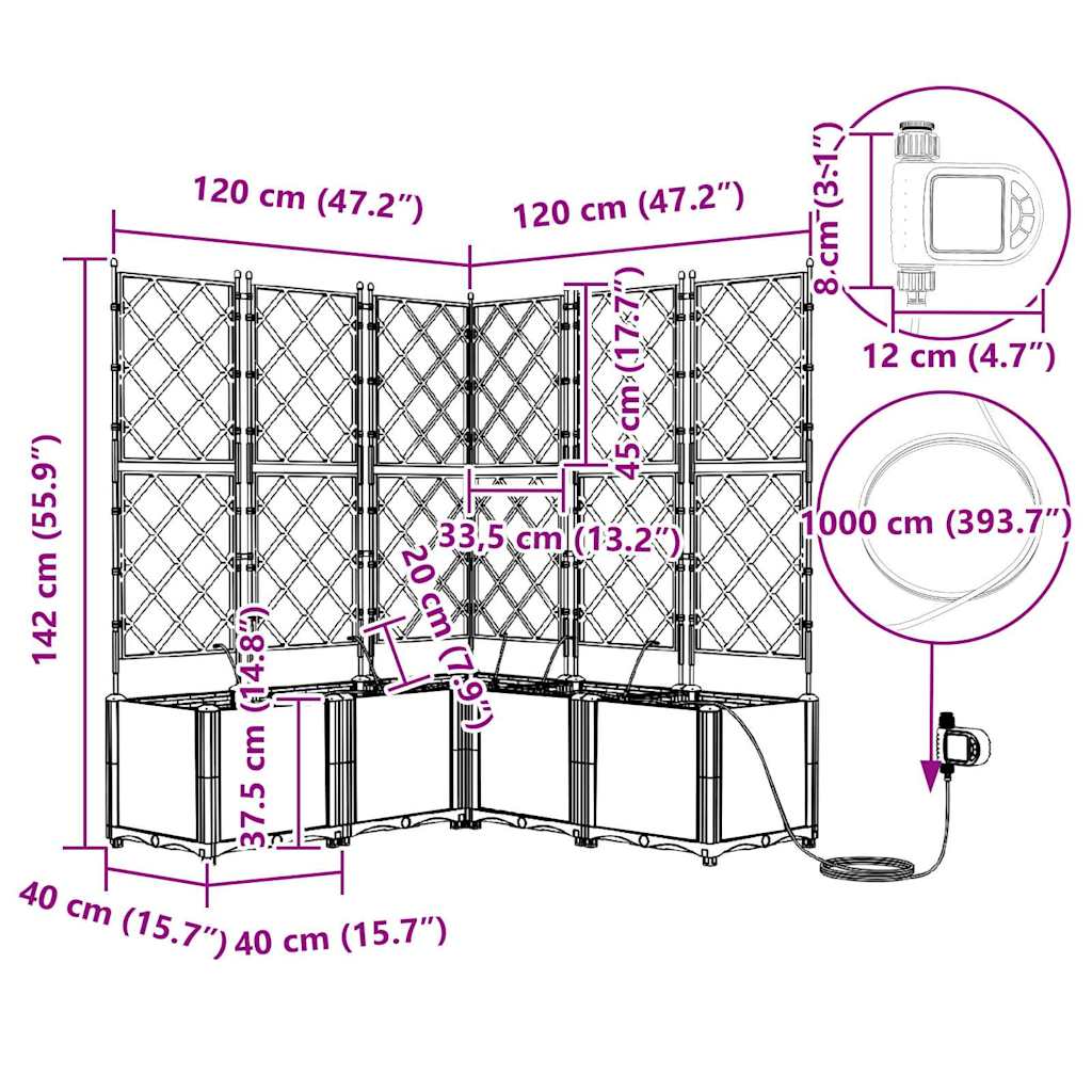 Garden White 120 x 120 x 142 cm Steel