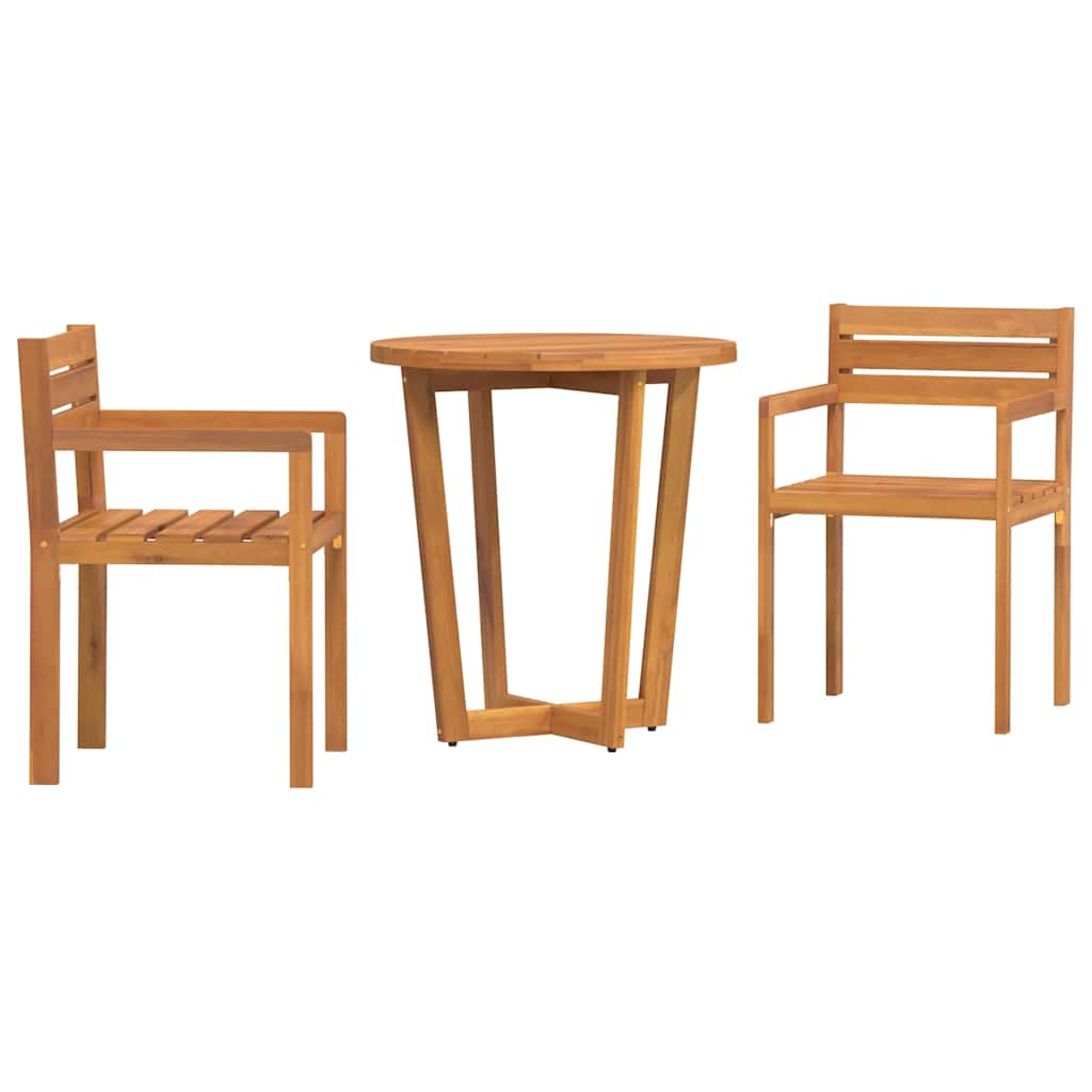 3 Piece Garden Dining Set Solid Wood Acacia