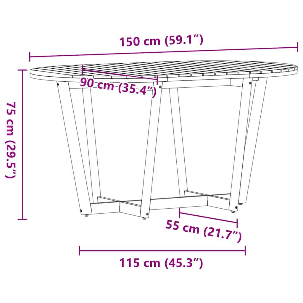5 Piece Garden Dining Set Solid Wood Acacia