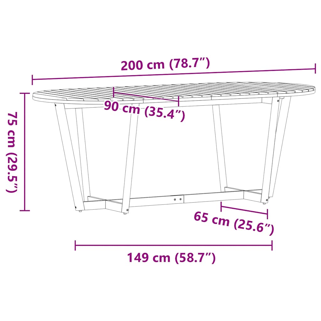 7 Piece Garden Dining Set Solid Wood Acacia