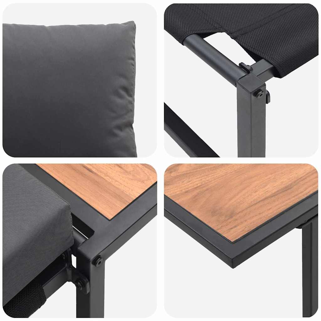 Garden Dining Set 2 pcs Anthracite Steel