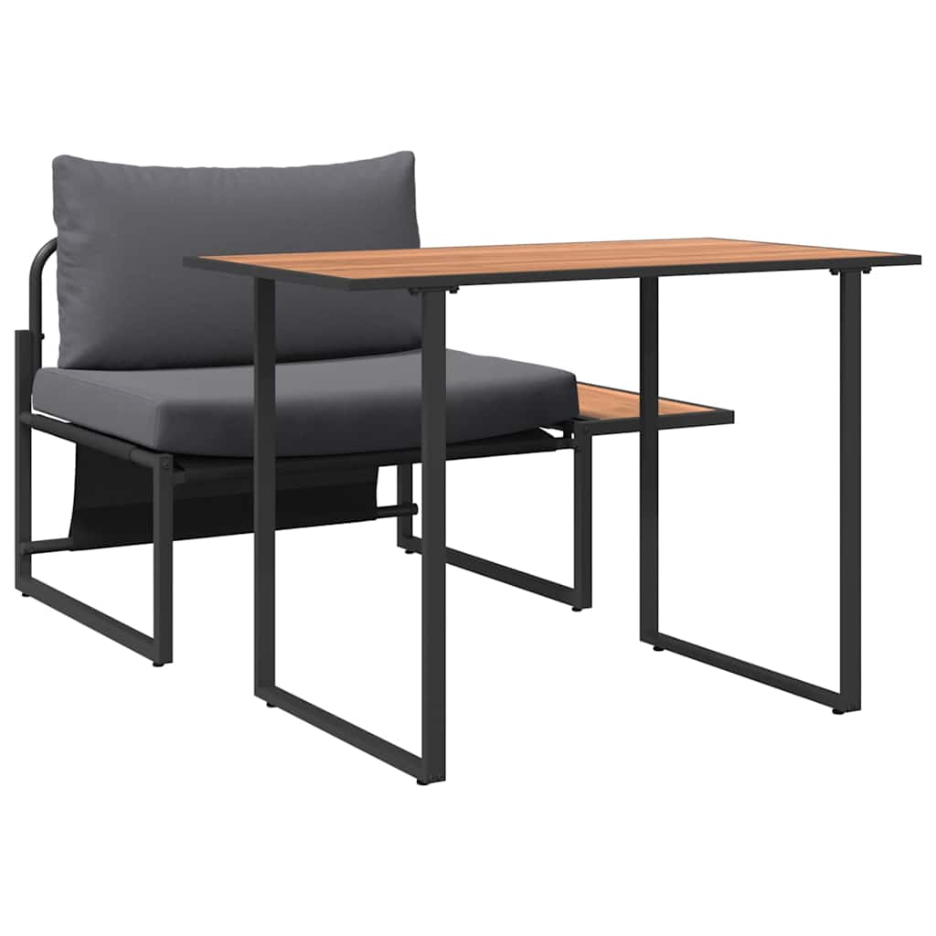 Garden Dining Set 2 pcs Anthracite Steel