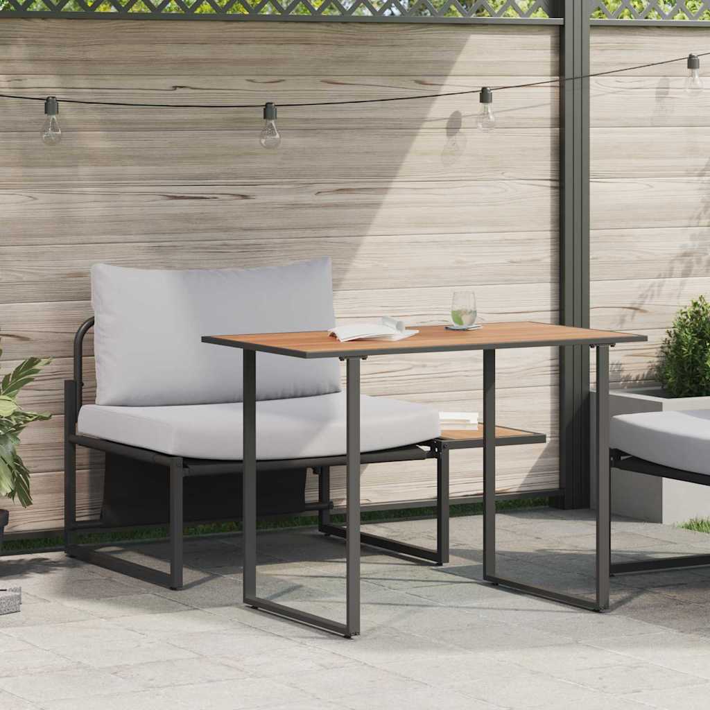 Garden Dining Set 2 pcs Light grey Steel