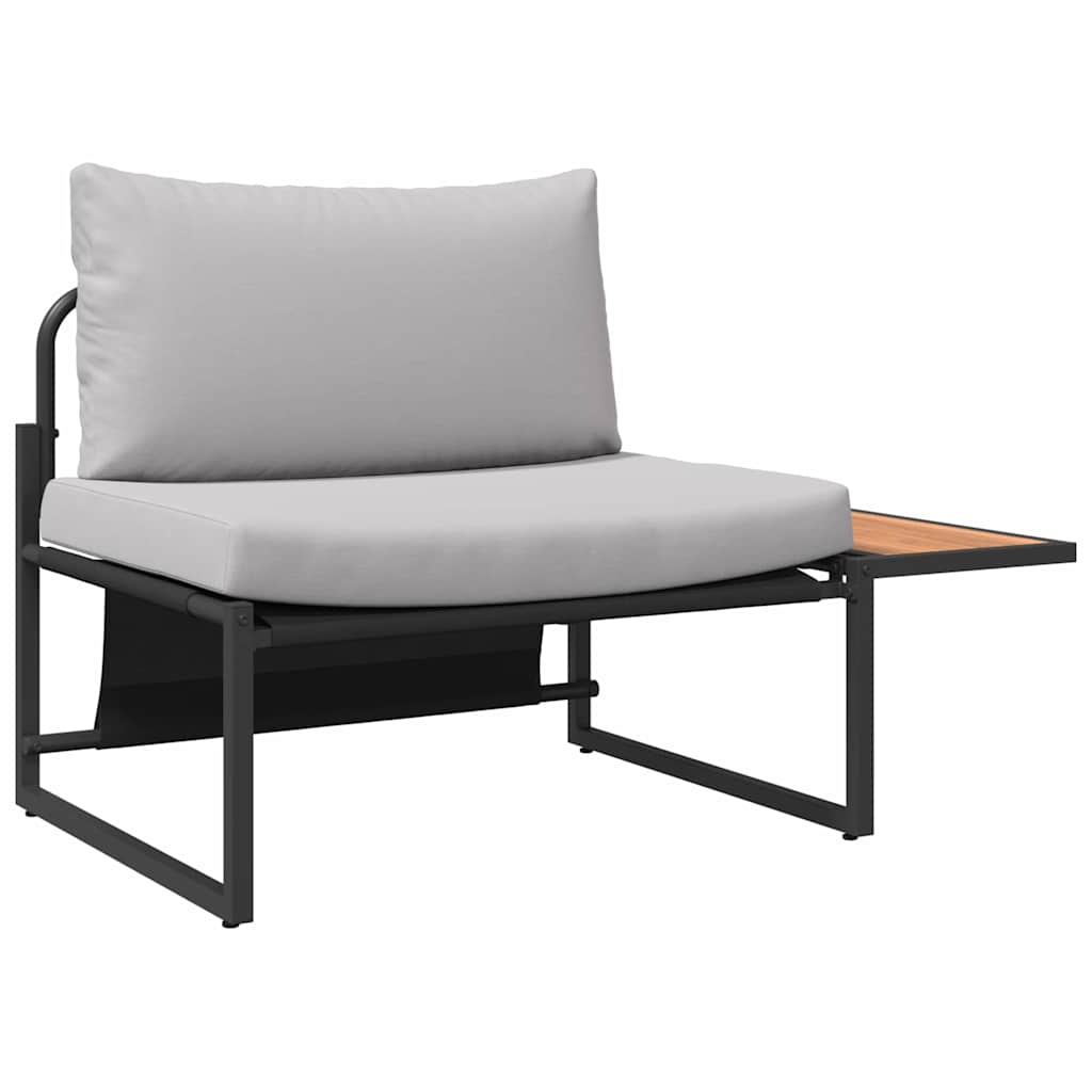 Garden Dining Set 2 pcs Light grey Steel