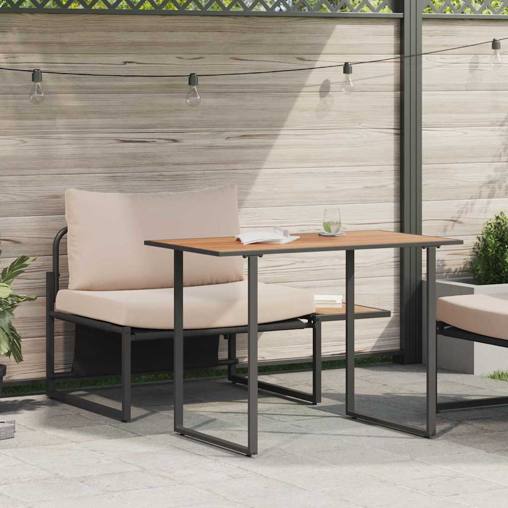 Garden Dining Set 2 pcs Taupe Steel