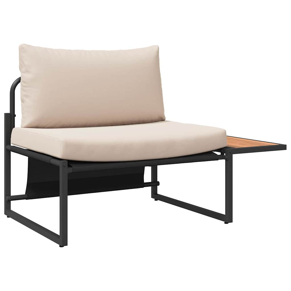 Garden Dining Set 2 pcs Taupe Steel