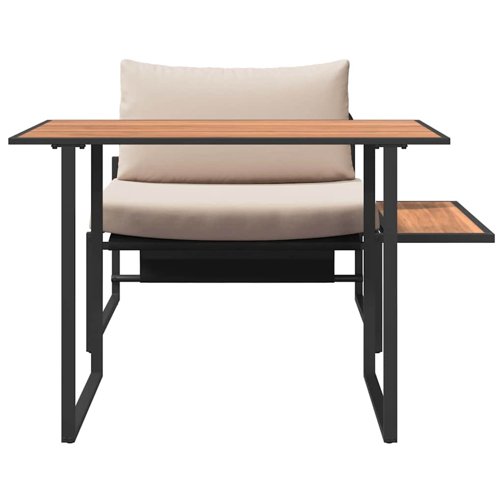 Garden Dining Set 2 pcs Taupe Steel