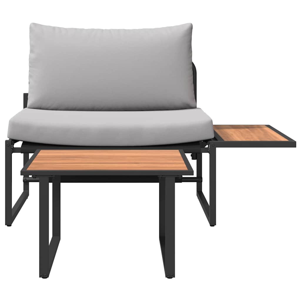 Garden Sofa Set 2 pcs Light grey Steel