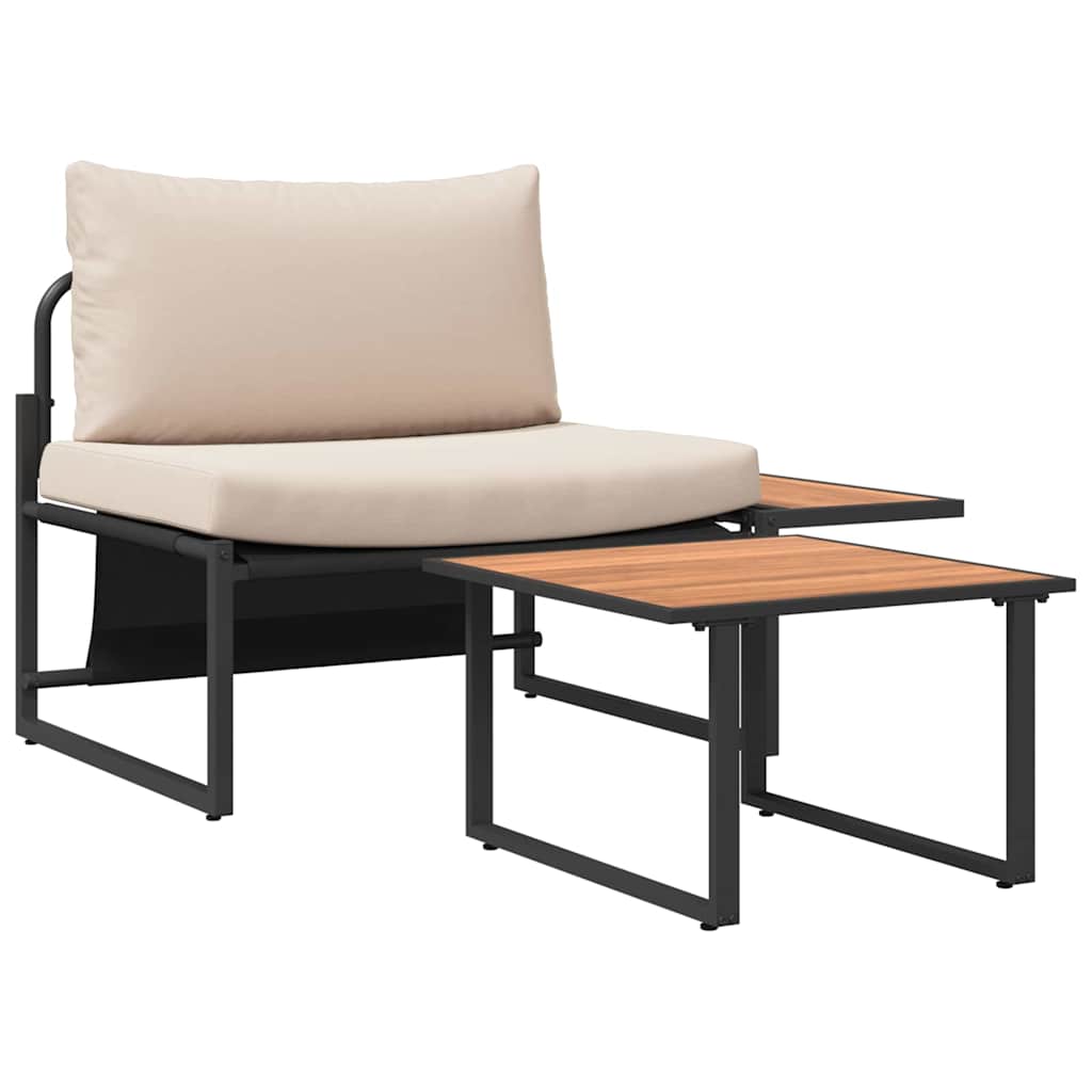 Garden Sofa Set 2 pcs Taupe Steel