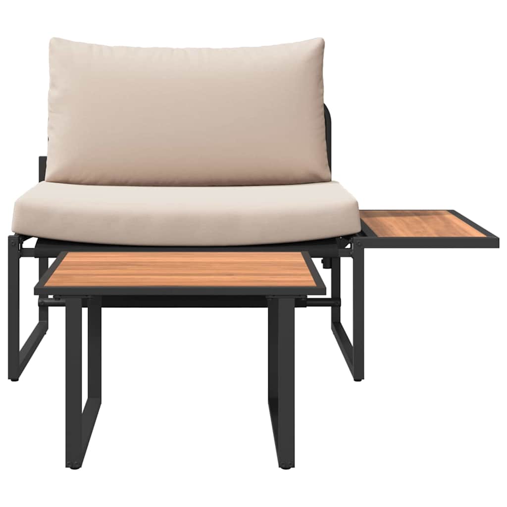 Garden Sofa Set 2 pcs Taupe Steel