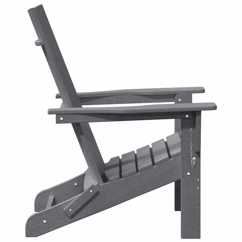 Folding Adirondack Chair Light Grey 80.5 x 74.5 x 92 cm HDPE