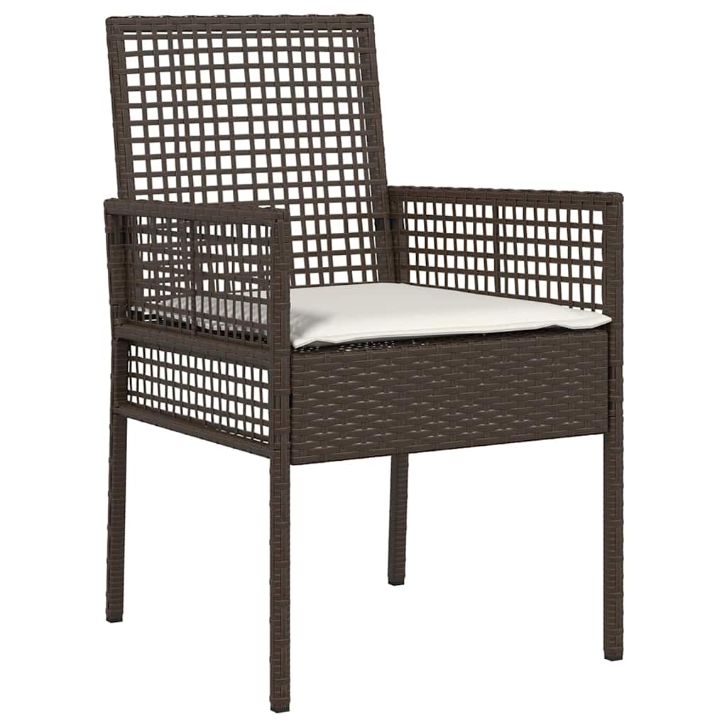 Garden Dining Set 3 pcs Brown Poly rattan