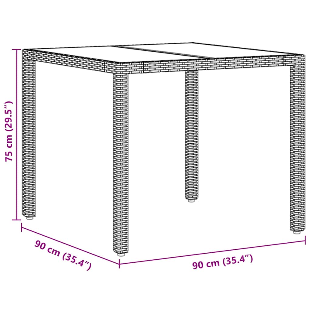 Garden Dining Set 5 pcs Brown Poly rattan