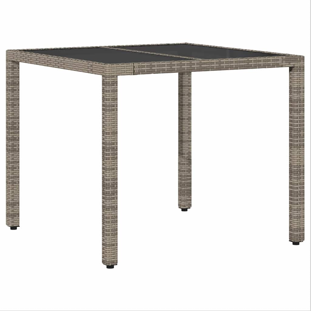 Garden Dining Set 3 pcs Grey Poly rattan