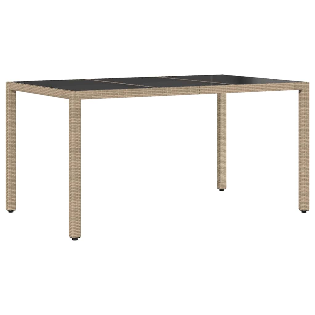 Garden Dining Set 7 pcs Beige Poly rattan