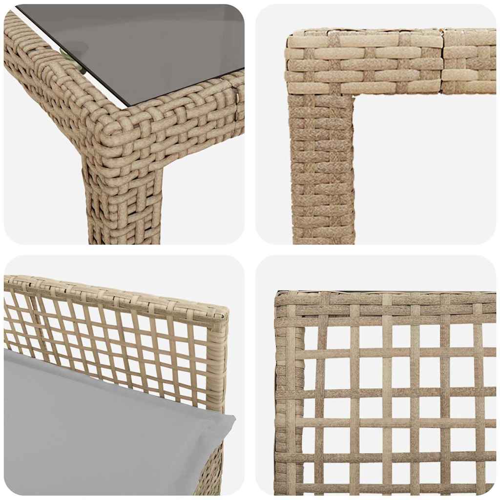 Garden Dining Set 9 pcs Beige Poly rattan