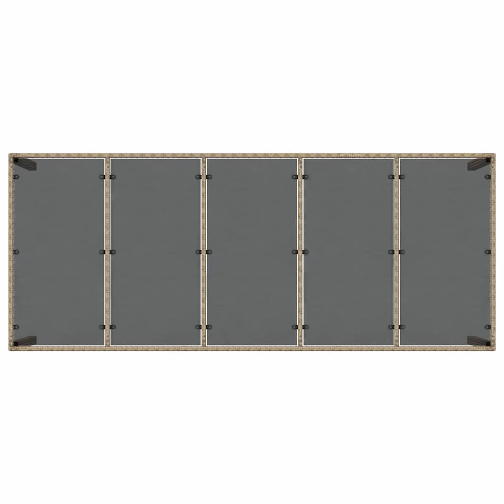 Garden Dining Set 11 pcs Beige Poly rattan