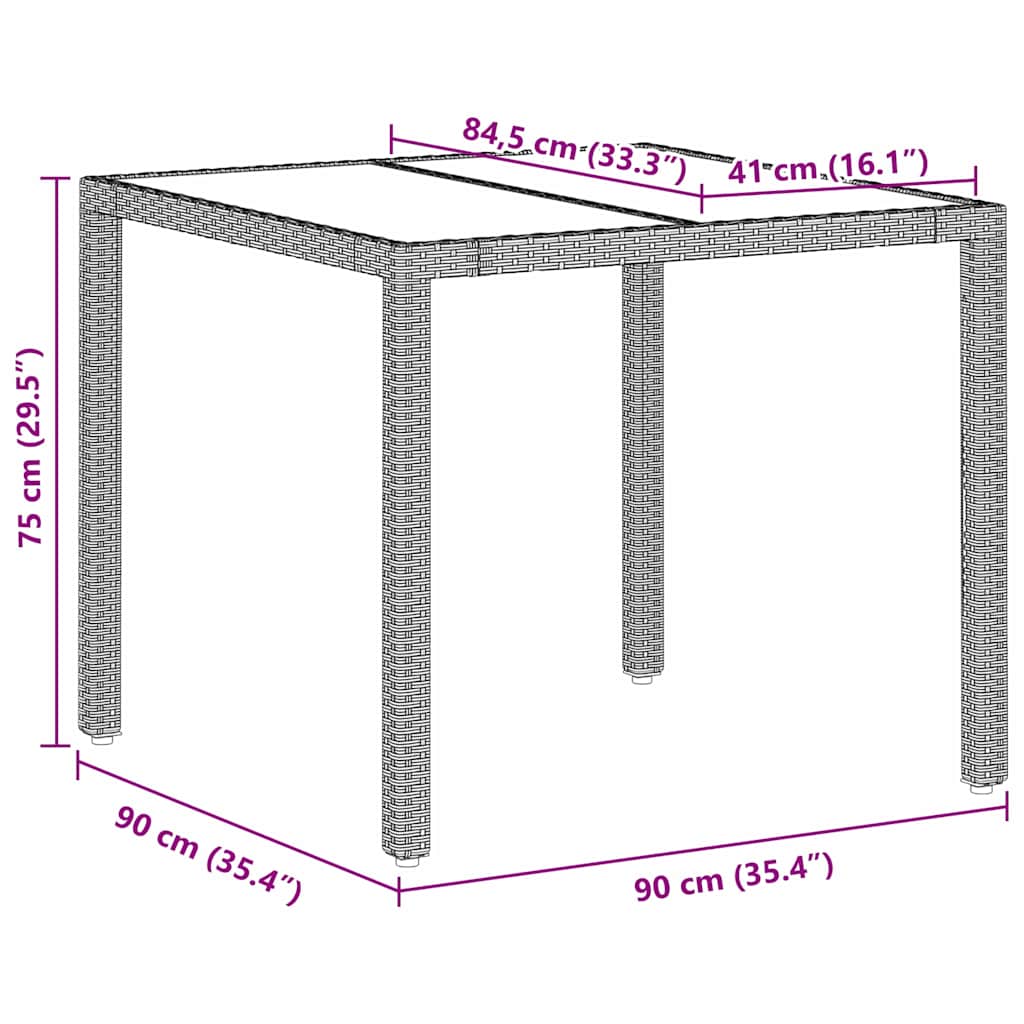 Garden Dining Set 5 pcs Light grey Poly rattan