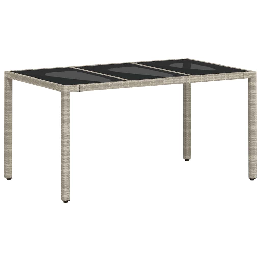 Garden Dining Set 5 pcs Light grey Poly rattan