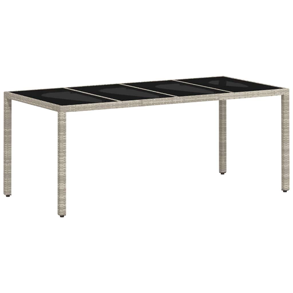 Garden Dining Set 7 pcs Light grey Poly rattan