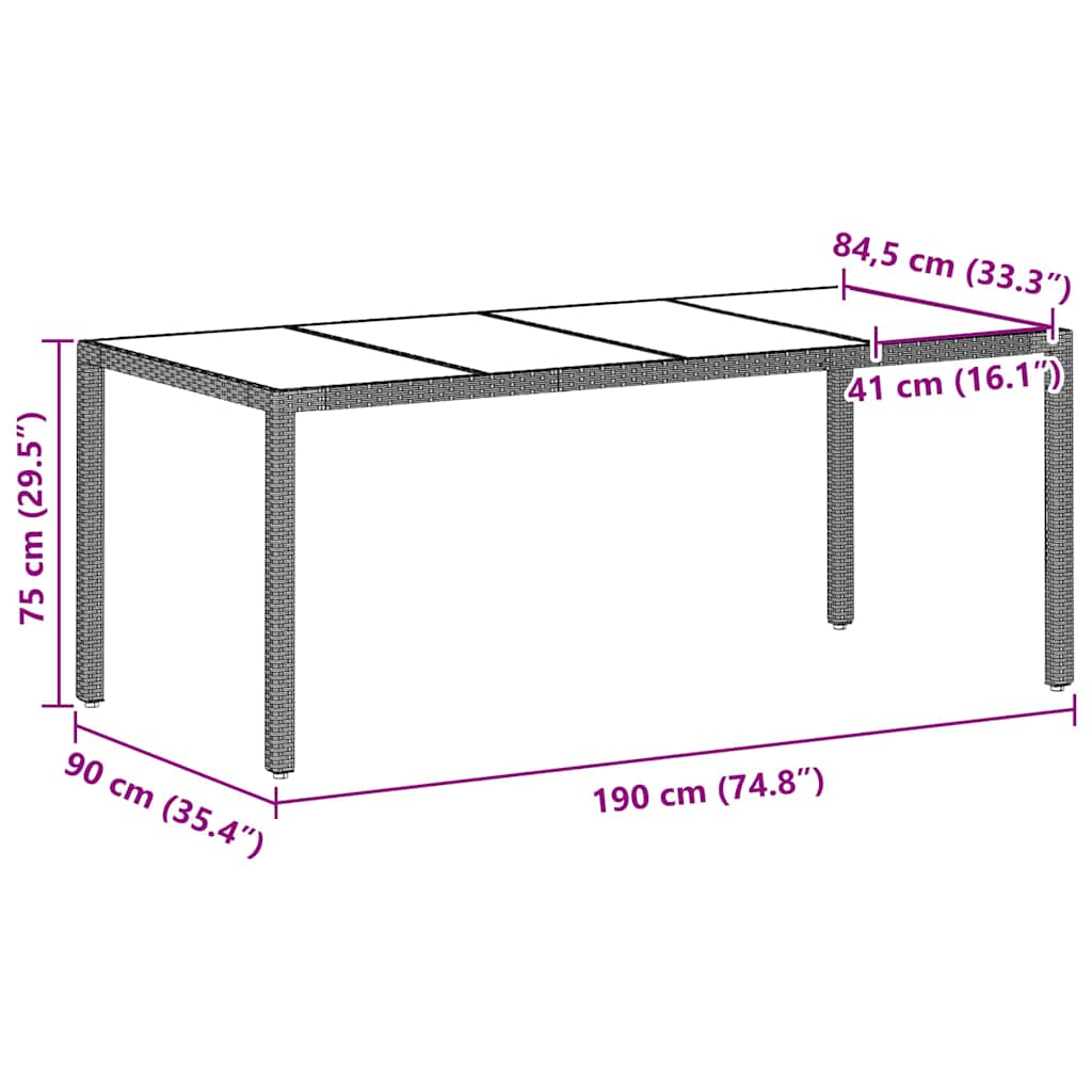 Garden Dining Set 9 pcs Light grey Poly rattan