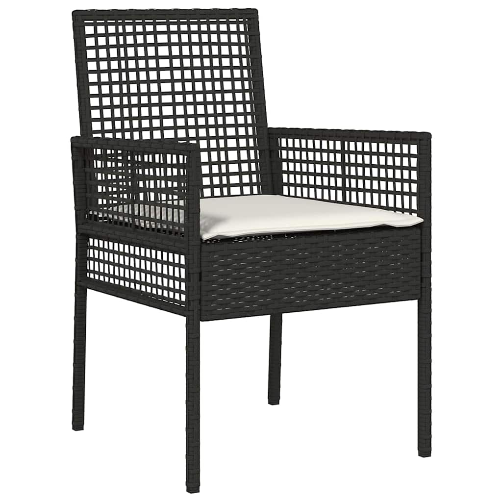 Garden Dining Set 9 pcs Black Poly rattan