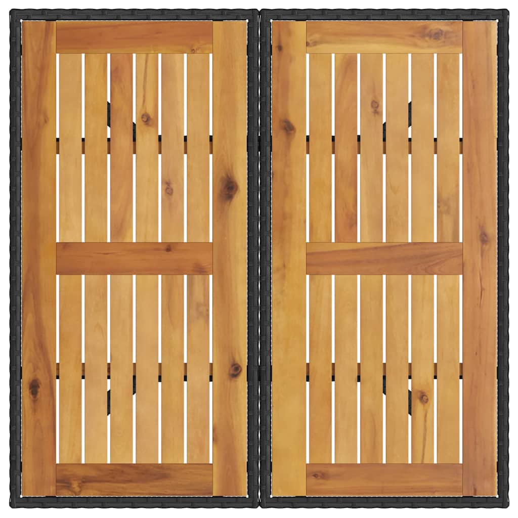 Garden Dining Set 3 pcs Black Poly rattan