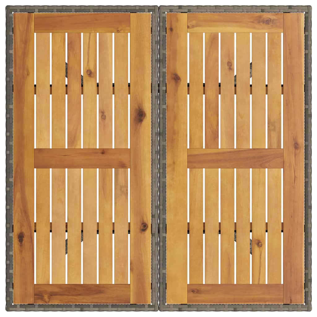 Garden Dining Set 3 pcs Grey Poly rattan