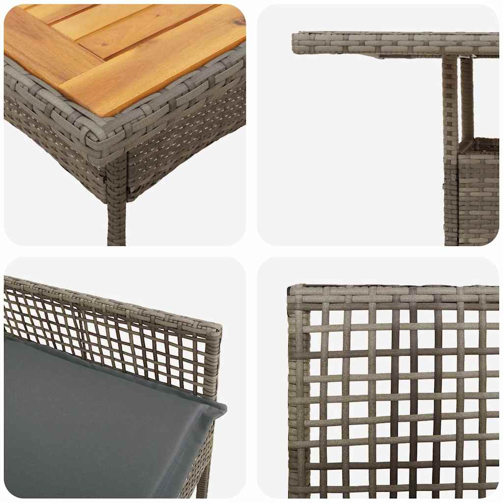 Garden Dining Set 5 pcs Grey Poly rattan