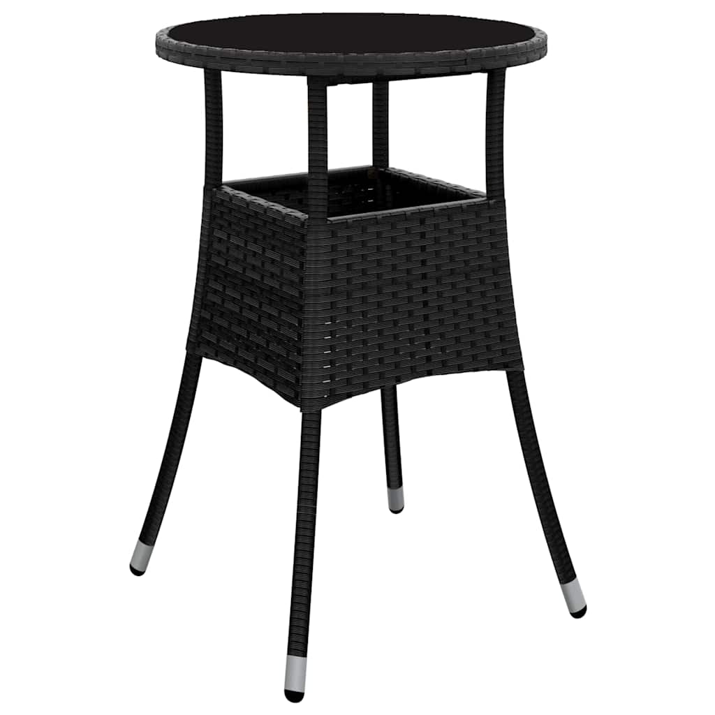 Garden Dining Set 5 pcs Black Poly rattan
