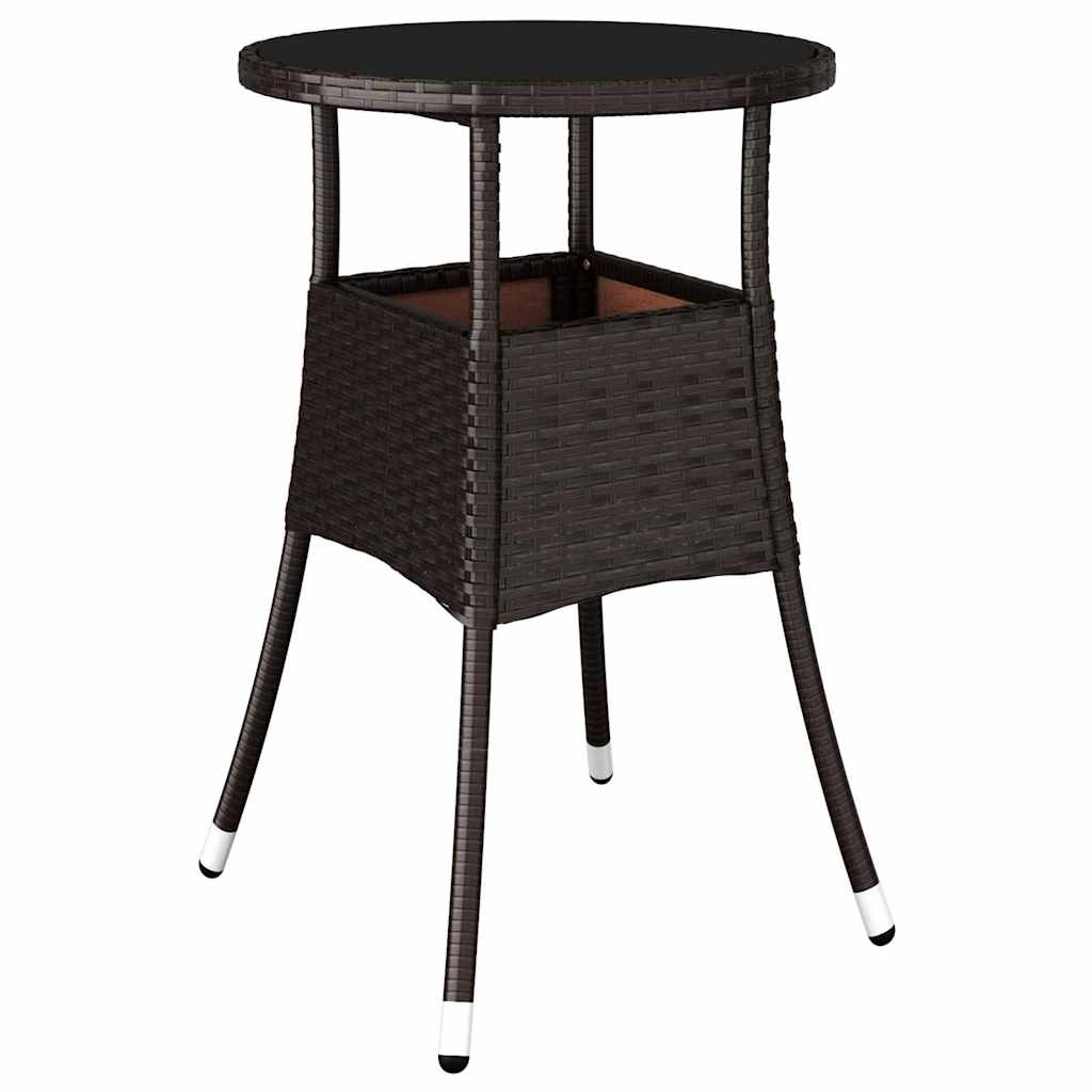 Garden Dining Set 3 pcs Brown Poly rattan