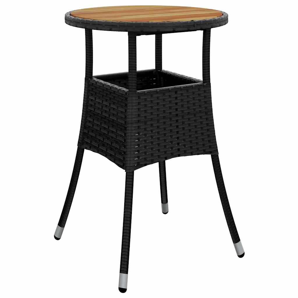 Garden Dining Set 3 pcs Black Poly rattan