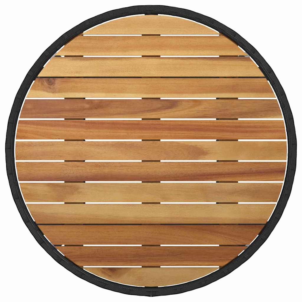 Garden Dining Set 3 pcs Black Poly rattan