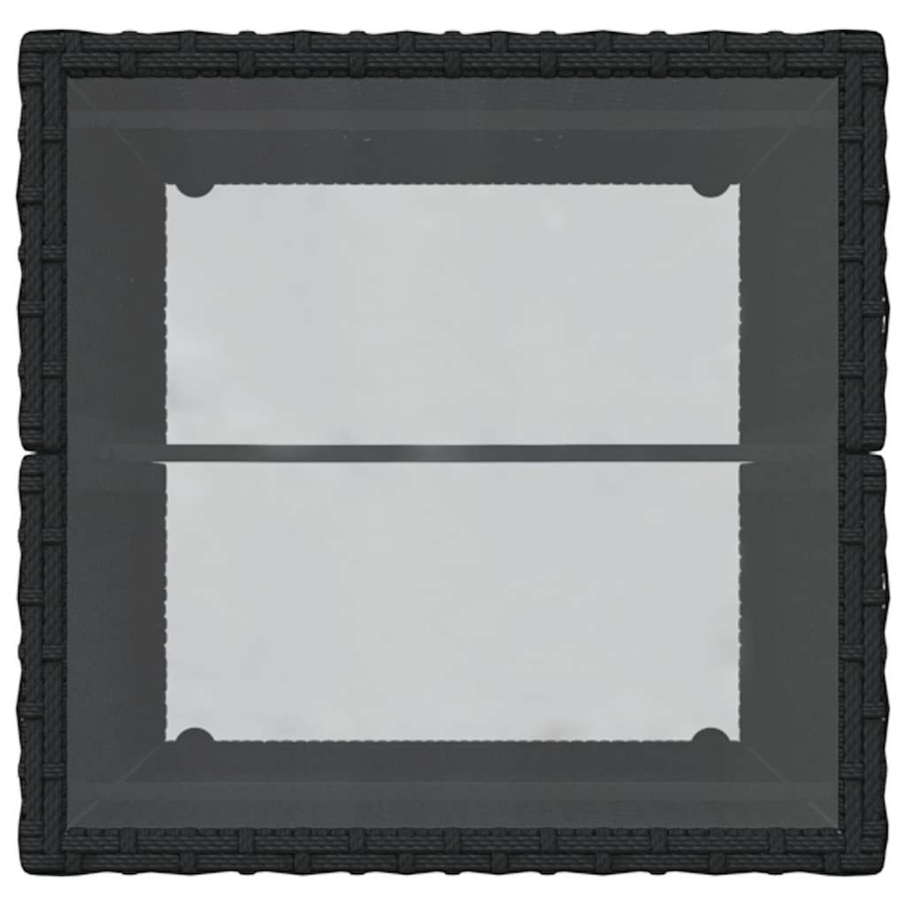 Garden Bistro Set 3 pcs Black Poly rattan