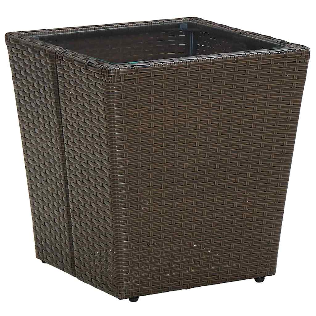 Garden Bistro Set 3 pcs Brown Poly rattan