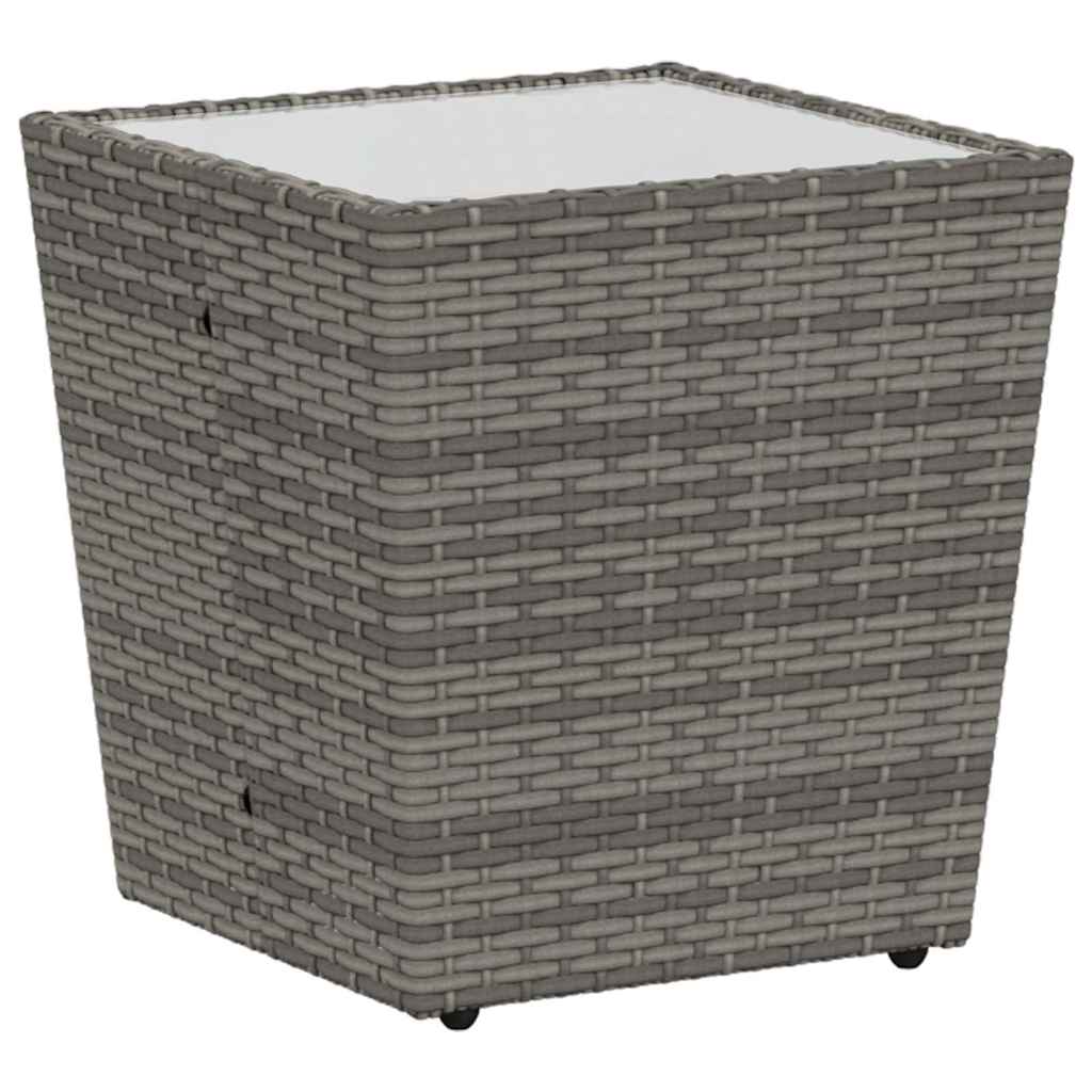 Garden Bistro Set 3 pcs Grey Poly rattan