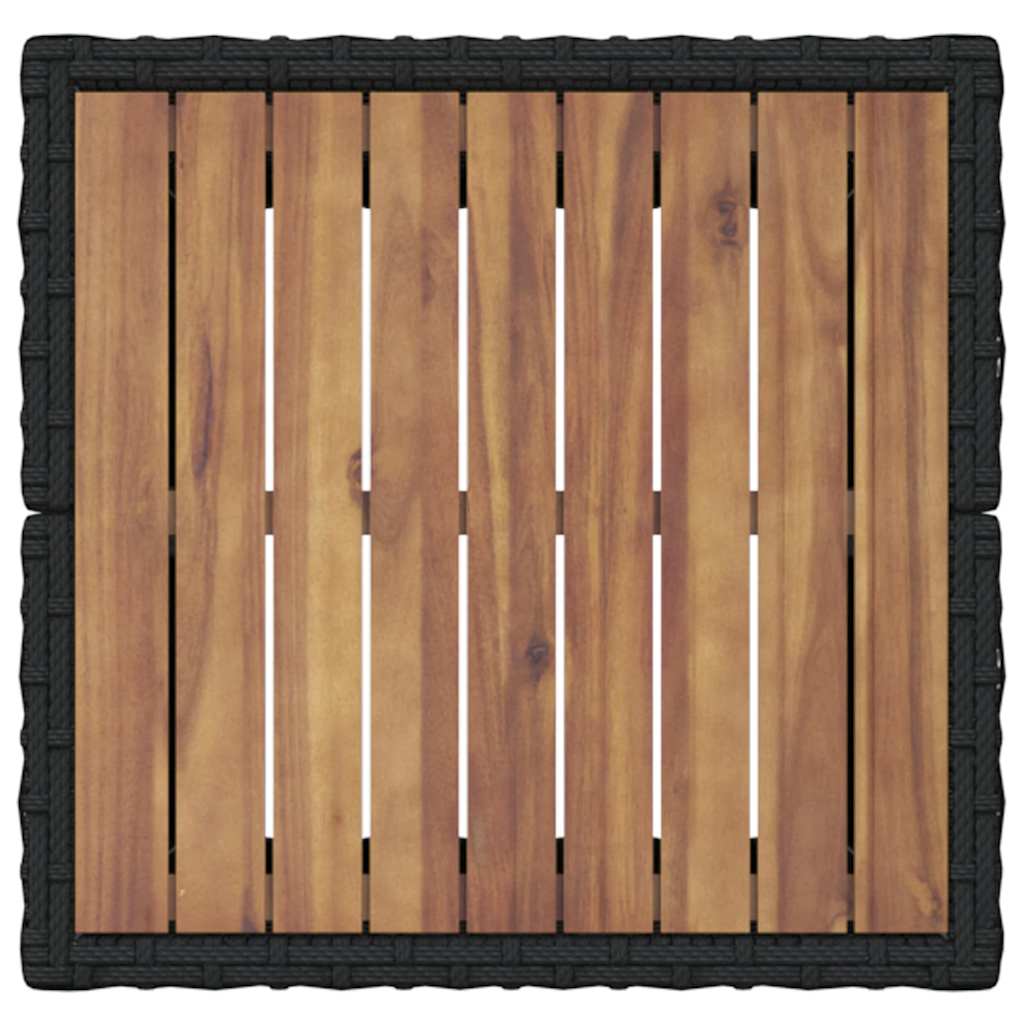 Garden Bistro Set 3 pcs Black Poly rattan