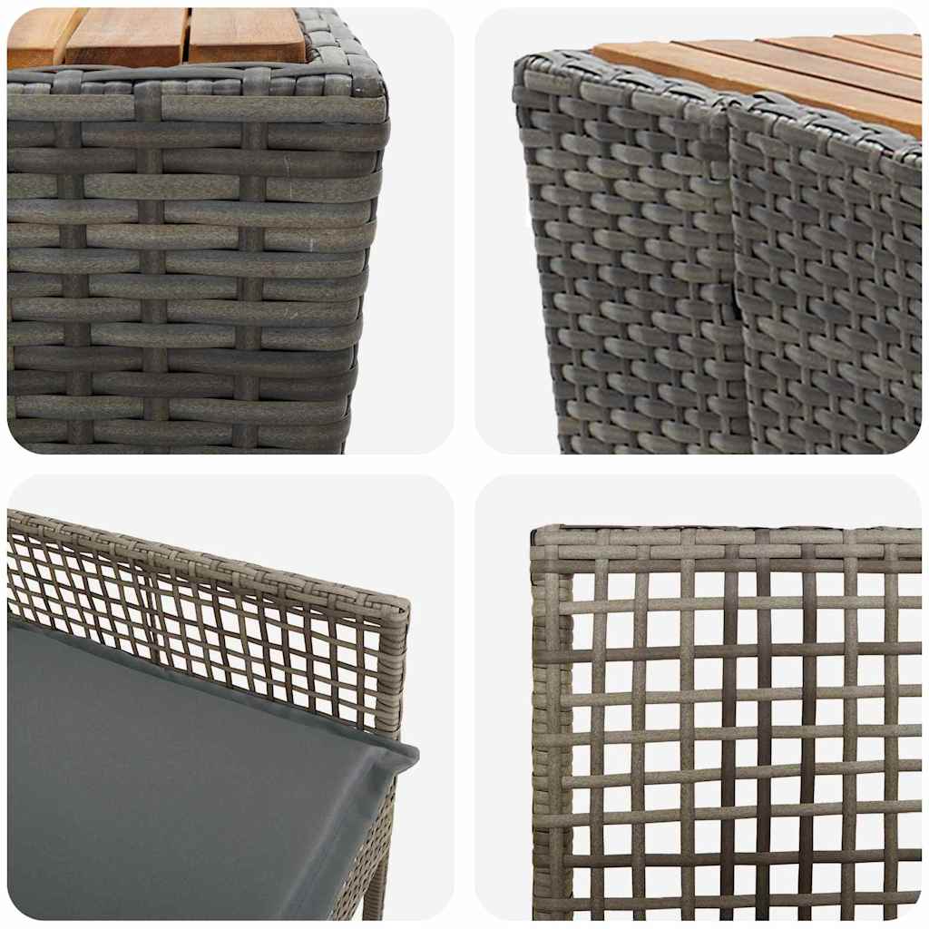 Garden Bistro Set 3 pcs Grey Poly rattan