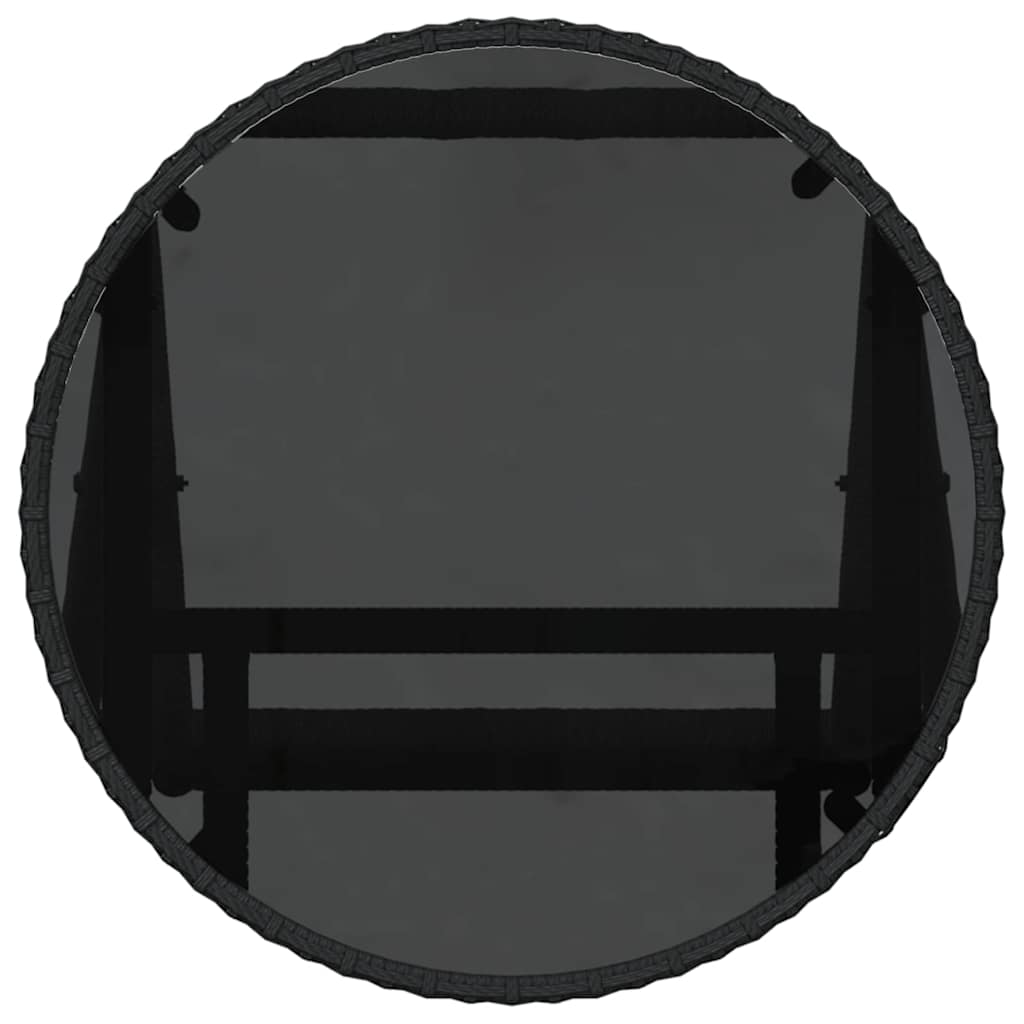 Garden Bistro Set 3 pcs Black Poly rattan