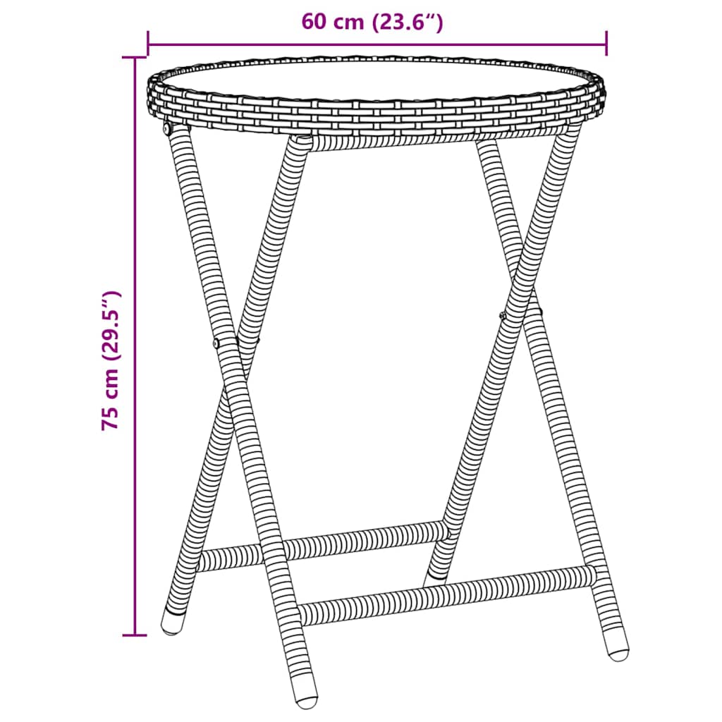 Garden Bistro Set 3 pcs Brown Poly rattan