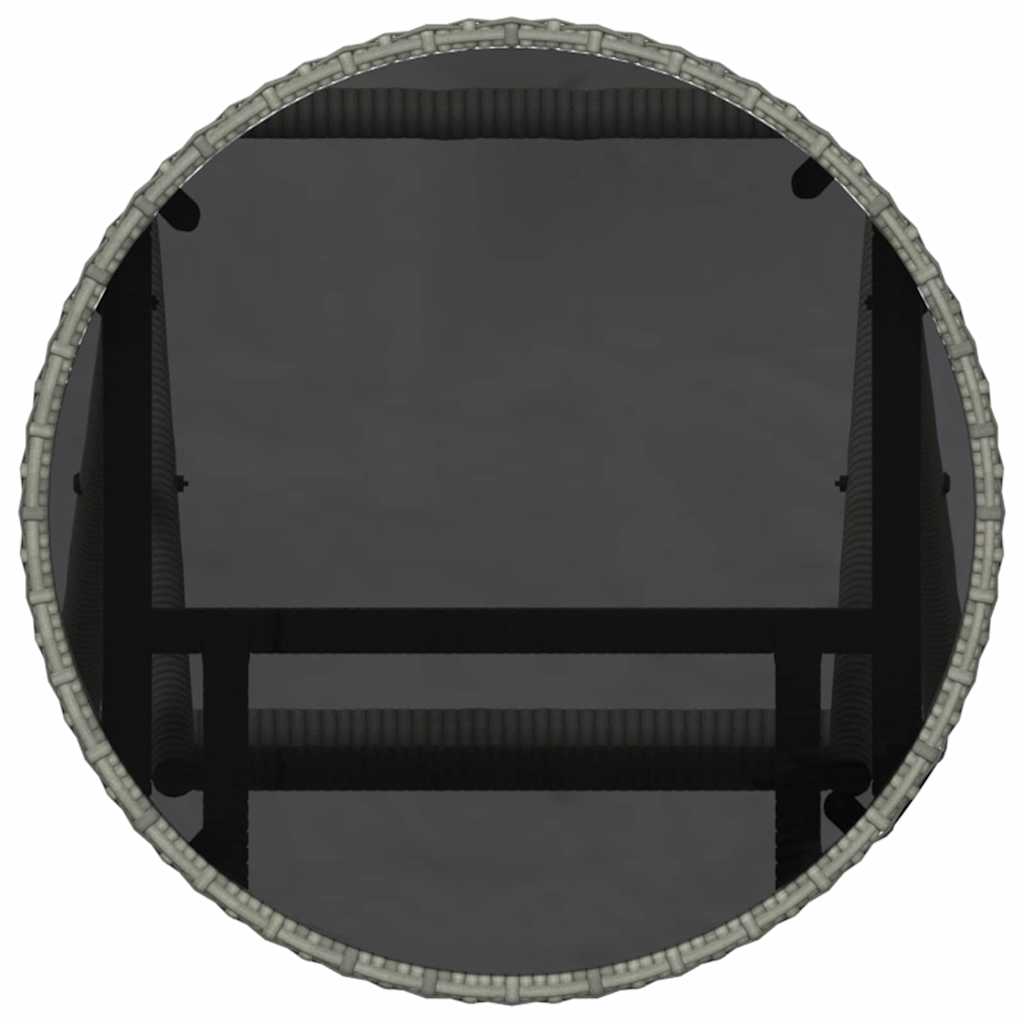 Garden Bistro Set 3 pcs Grey Poly rattan