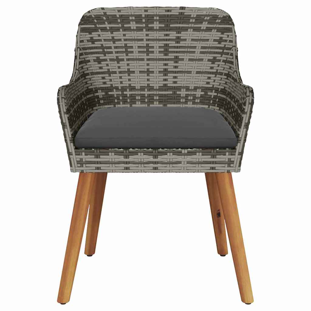 Garden Chair 2 pcs Grey 55 x 62.5 x 82cm Poly Rattan