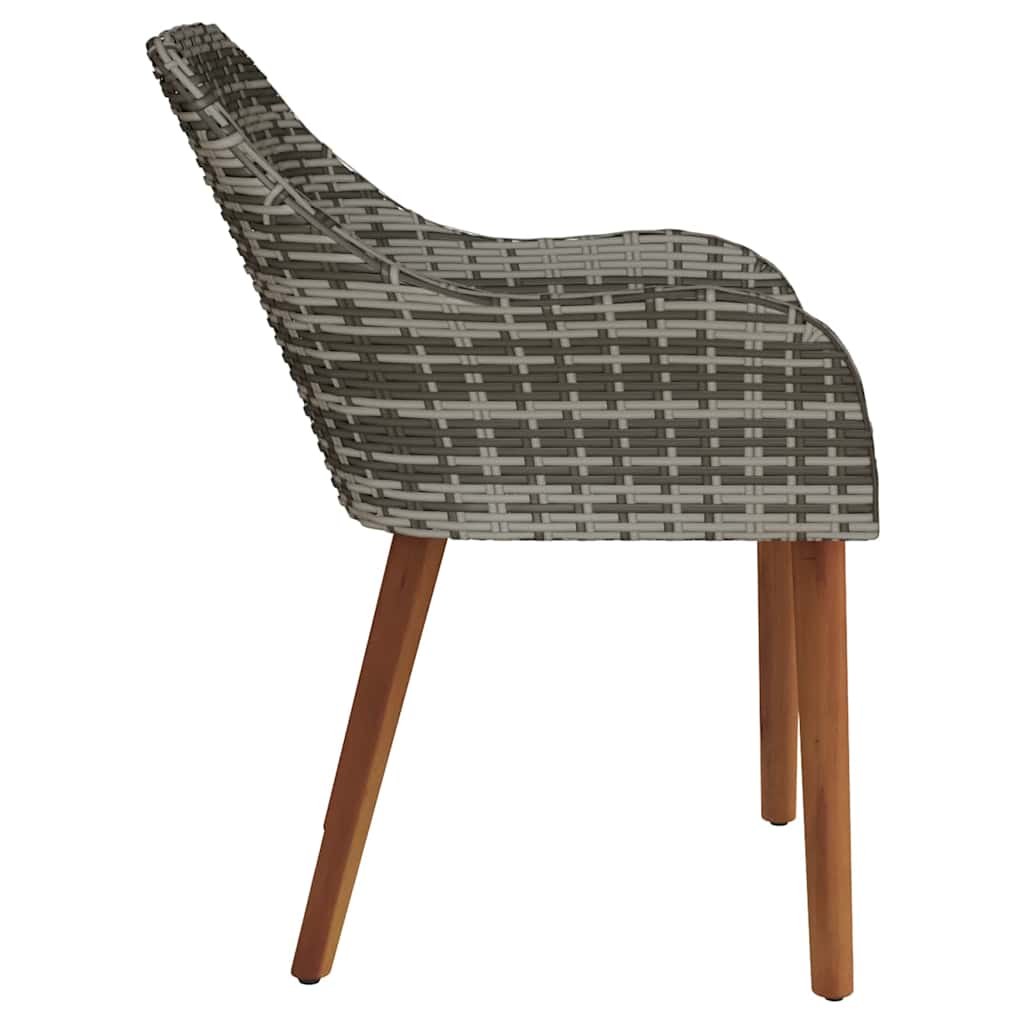 Garden Chair 2 pcs Grey 55 x 62.5 x 82cm Poly Rattan